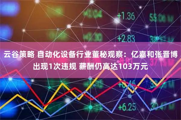 云谷策略 自动化设备行业董秘观察：亿嘉和张晋博出现1次违规 薪酬仍高达103万元